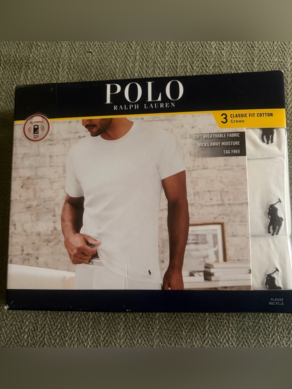 NIB Polo Ralph Lauren men’s 3-pack classic fit cotton crew neck t-shirts white M